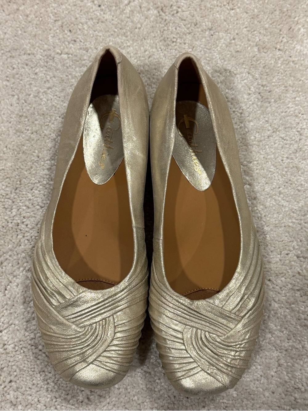 Earthies Metallic Gold Ballet Flats - NWOT